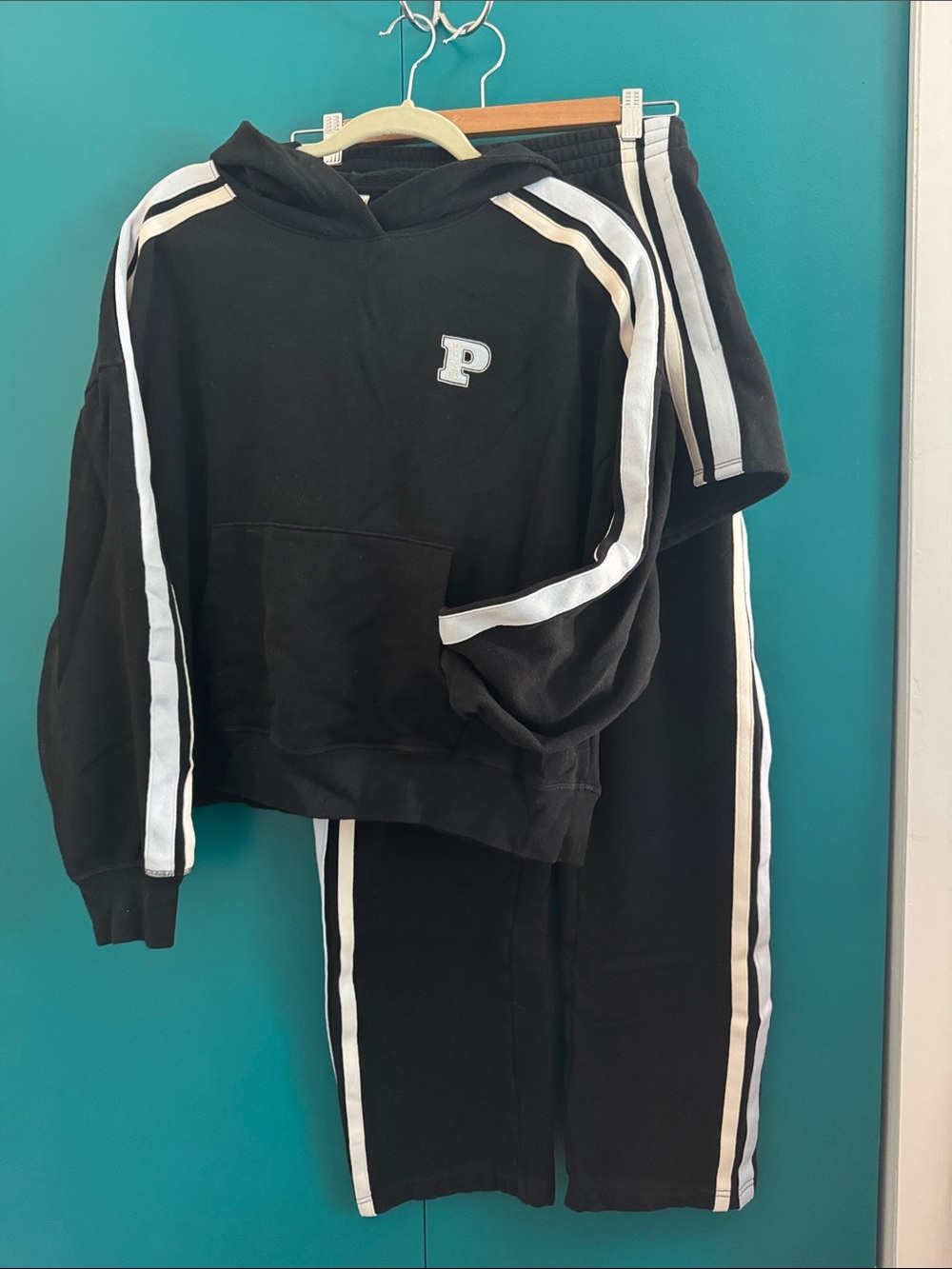 VS Pink Black Sweat Set 3 Piece Bundle